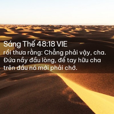 Picture 02 - Sáng Thế 48:18 VIE - rồi thưa rằng: Chẳng phải vậy, cha. - Bible Verse Picture