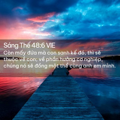 Picture 02 - Sáng Thế 48:6 VIE - Còn mấy đứa mà con sanh kế đó, thì - Bible Verse Picture