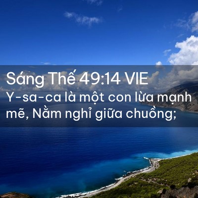 Picture 02 - Sáng Thế 49:14 VIE - Y-sa-ca là một con lừa mạnh mẽ, Nằm - Bible Verse Picture