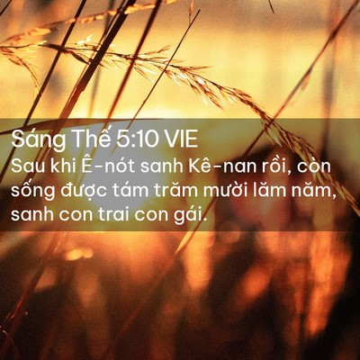 Picture 02 - Sáng Thế 5:10 VIE - Sau khi Ê-nót sanh Kê-nan rồi, còn sống - Bible Verse Picture
