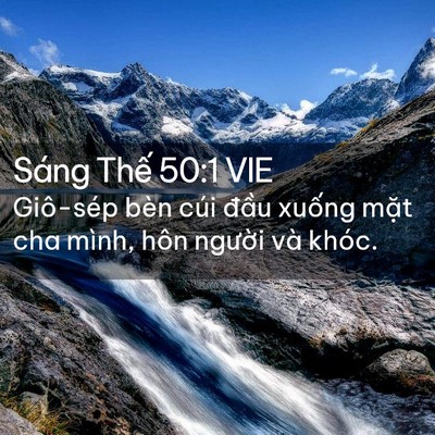 Picture 02 - Sáng Thế 50:1 VIE - Giô-sép bèn cúi đầu xuống mặt cha - Bible Verse Picture