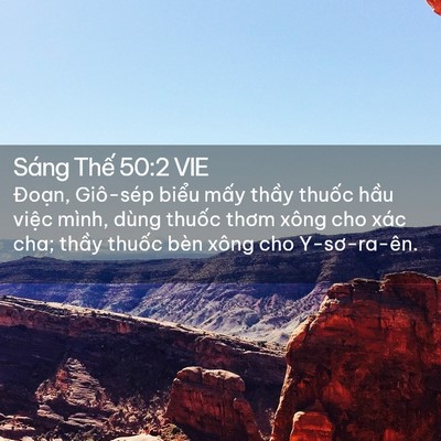 Picture 02 - Sáng Thế 50:2 VIE - Đoạn, Giô-sép biểu mấy thầy thuốc - Bible Verse Picture