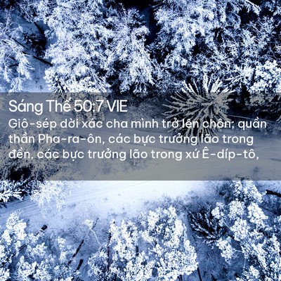 Picture 02 - Sáng Thế 50:7 VIE - Giô-sép dời xác cha mình trở lên chôn; - Bible Verse Picture