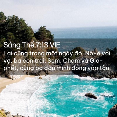 Picture 02 - Sáng Thế 7:13 VIE - Lại cũng trong một ngày đó, Nô-ê với - Bible Verse Picture