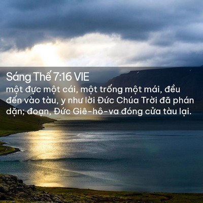 Picture 02 - Sáng Thế 7:16 VIE - một đực một cái, một trống một - Bible Verse Picture