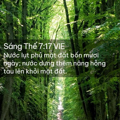 Picture 02 - Sáng Thế 7:17 VIE - Nước lụt phủ mặt đất bốn mươi - Bible Verse Picture