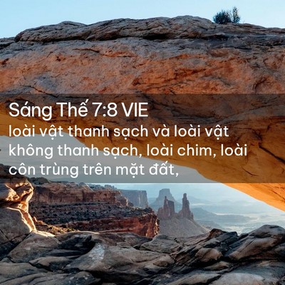 Picture 02 - Sáng Thế 7:8 VIE - loài vật thanh sạch và loài vật không - Bible Verse Picture