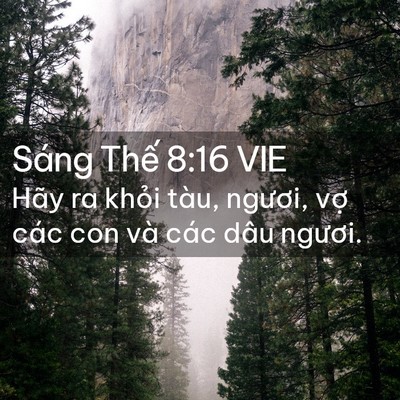 Picture 02 - Sáng Thế 8:16 VIE - Hãy ra khỏi tàu, ngươi, vợ các con và - Bible Verse Picture