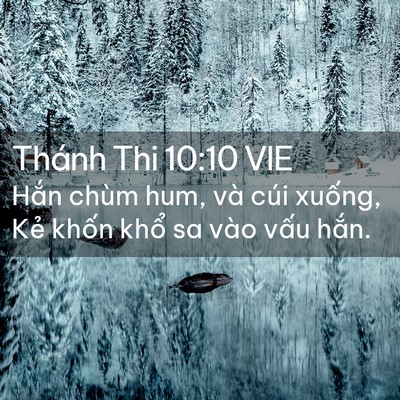 Picture 02 - Thánh Thi 10:10 VIE - Hắn chùm hum, và cúi xuống, Kẻ khốn - Bible Verse Picture