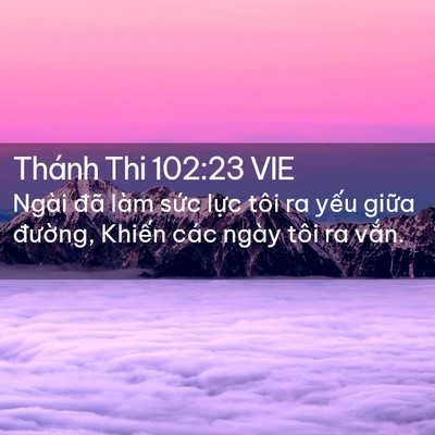 Picture 02 - Thánh Thi 102:23 VIE - Ngài đã làm sức lực tôi ra yếu giữa - Bible Verse Picture