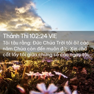 Picture 02 - Thánh Thi 102:24 VIE - Tôi tâu rằng: Đức Chúa Trời tôi ôi! - Bible Verse Picture