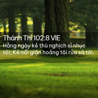 Picture 02 - Thánh Thi 102:8 VIE - Hằng ngày kẻ thù nghịch sỉ nhục tôi; - Bible Verse Picture