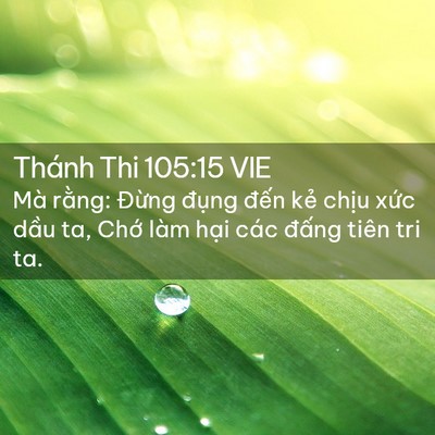 Picture 02 - Thánh Thi 105:15 VIE - Mà rằng: Đừng đụng đến kẻ chịu - Bible Verse Picture