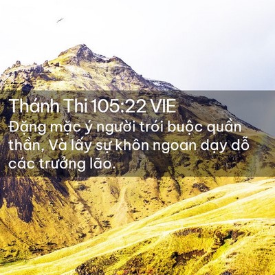 Picture 02 - Thánh Thi 105:22 VIE - Đặng mặc ý người trói buộc quần - Bible Verse Picture