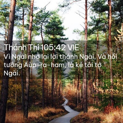 Picture 02 - Thánh Thi 105:42 VIE - Vì Ngài nhớ lại lời thánh Ngài, Và - Bible Verse Picture