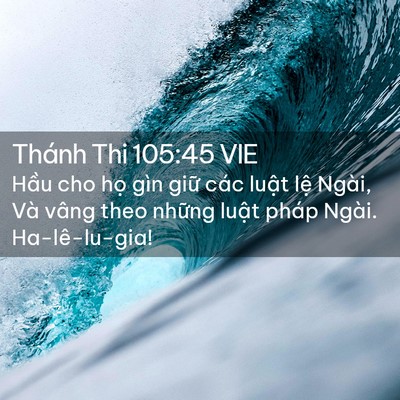 Picture 02 - Thánh Thi 105:45 VIE - Hầu cho họ gìn giữ các luật lệ Ngài, - Bible Verse Picture