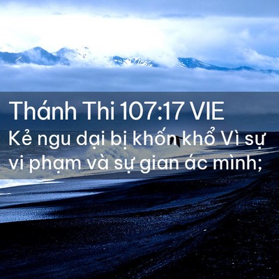 Picture 02 - Thánh Thi 107:17 VIE - Kẻ ngu dại bị khốn khổ Vì sự vi - Bible Verse Picture