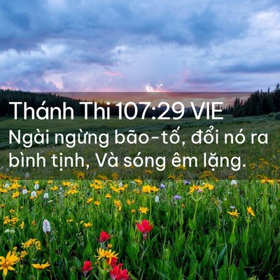 Picture 02 - Thánh Thi 107:29 VIE - Ngài ngừng bão-tố, đổi nó ra bình - Bible Verse Picture