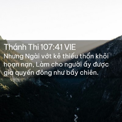 Picture 02 - Thánh Thi 107:41 VIE - Nhưng Ngài vớt kẻ thiếu thốn khỏi - Bible Verse Picture