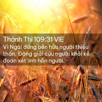 Picture 02 - Thánh Thi 109:31 VIE - Vì Ngài đứng bên hữu người thiếu - Bible Verse Picture