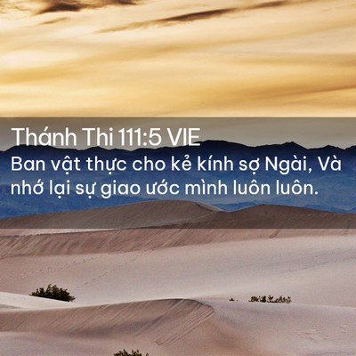 Picture 02 - Thánh Thi 111:5 VIE - Ban vật thực cho kẻ kính sợ Ngài, Và - Bible Verse Picture
