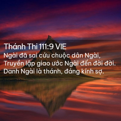 Picture 02 - Thánh Thi 111:9 VIE - Ngài đã sai cứu chuộc dân Ngài, Truyền - Bible Verse Picture