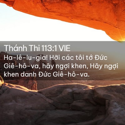 Picture 02 - Thánh Thi 113:1 VIE - Ha-lê-lu-gia! Hỡi các tôi tớ Đức - Bible Verse Picture