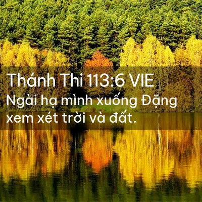 Picture 02 - Thánh Thi 113:6 VIE - Ngài hạ mình xuống Đặng xem xét trời - Bible Verse Picture
