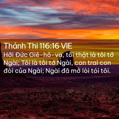 Picture 02 - Thánh Thi 116:16 VIE - Hỡi Đức Giê-hô-va, tôi thật là tôi - Bible Verse Picture