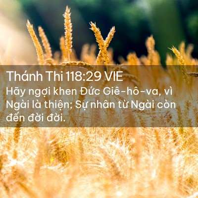 Picture 02 - Thánh Thi 118:29 VIE - Hãy ngợi khen Đức Giê-hô-va, vì Ngài - Bible Verse Picture