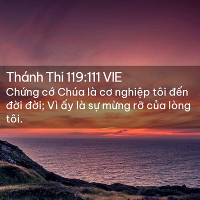 Picture 02 - Thánh Thi 119:111 VIE - Chứng cớ Chúa là cơ nghiệp tôi đến - Bible Verse Picture