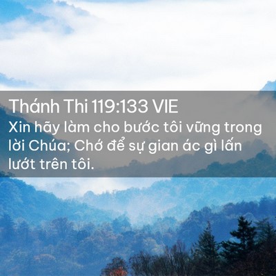 Picture 02 - Thánh Thi 119:133 VIE - Xin hãy làm cho bước tôi vững trong lời - Bible Verse Picture