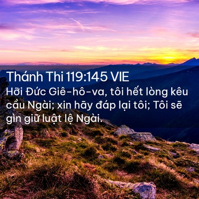 Picture 02 - Thánh Thi 119:145 VIE - Hỡi Đức Giê-hô-va, tôi hết lòng kêu - Bible Verse Picture