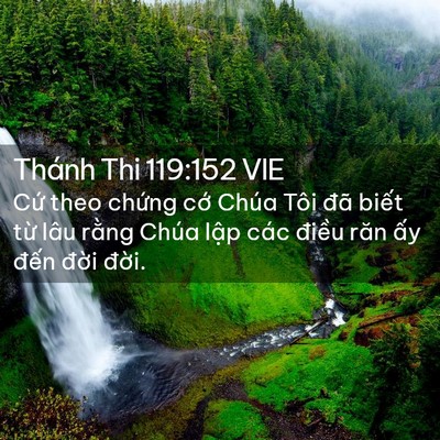 Picture 02 - Thánh Thi 119:152 VIE - Cứ theo chứng cớ Chúa Tôi đã biết - Bible Verse Picture
