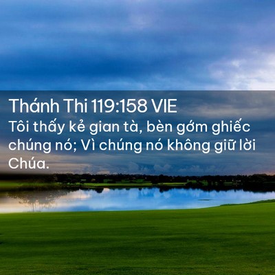 Picture 02 - Thánh Thi 119:158 VIE - Tôi thấy kẻ gian tà, bèn gớm ghiếc - Bible Verse Picture