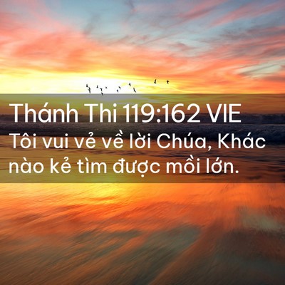 Picture 02 - Thánh Thi 119:162 VIE - Tôi vui vẻ về lời Chúa, Khác nào kẻ - Bible Verse Picture