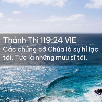 Picture 02 - Thánh Thi 119:24 VIE - Các chứng cớ Chúa là sự hỉ lạc tôi, - Bible Verse Picture