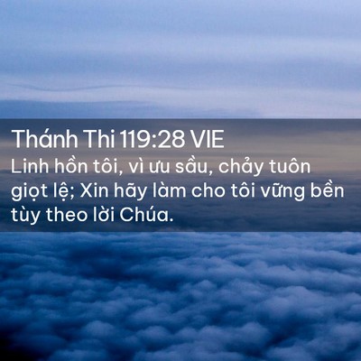 Picture 02 - Thánh Thi 119:28 VIE - Linh hồn tôi, vì ưu sầu, chảy tuôn - Bible Verse Picture