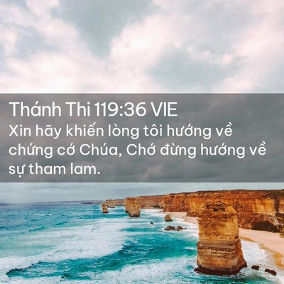 Picture 02 - Thánh Thi 119:36 VIE - Xin hãy khiến lòng tôi hướng về chứng - Bible Verse Picture