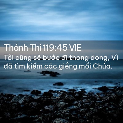 Picture 02 - Thánh Thi 119:45 VIE - Tôi cũng sẽ bước đi thong dong, Vì đã - Bible Verse Picture