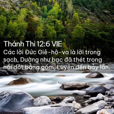 Picture 02 - Thánh Thi 12:6 VIE - Các lời Đức Giê-hô-va là lời trong - Bible Verse Picture