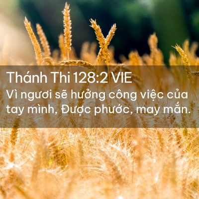 Picture 02 - Thánh Thi 128:2 VIE - Vì ngươi sẽ hưởng công việc của tay - Bible Verse Picture