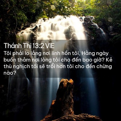 Picture 02 - Thánh Thi 13:2 VIE - Tôi phải lo lắng nơi linh hồn tôi, - Bible Verse Picture