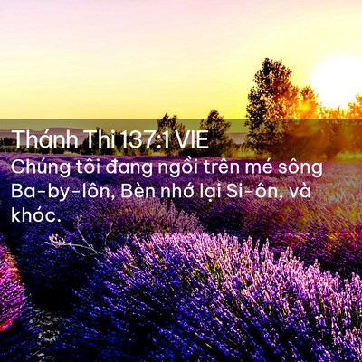 Picture 02 - Thánh Thi 137:1 VIE - Chúng tôi đang ngồi trên mé sông - Bible Verse Picture