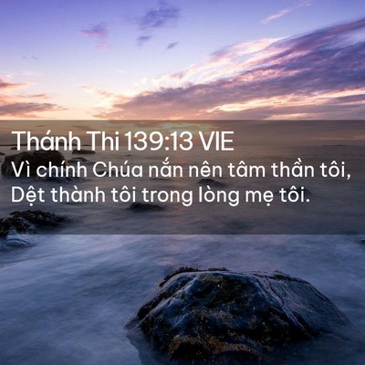 Picture 02 - Thánh Thi 139:13 VIE - Vì chính Chúa nắn nên tâm thần tôi, - Bible Verse Picture