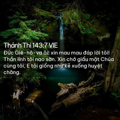 Picture 02 - Thánh Thi 143:7 VIE - Đức Giê-hô-va ôi! xin mau mau đáp lời - Bible Verse Picture