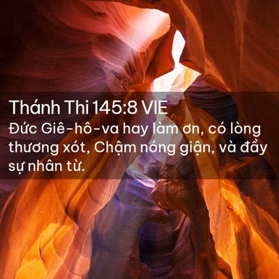 Picture 02 - Thánh Thi 145:8 VIE - Đức Giê-hô-va hay làm ơn, có lòng - Bible Verse Picture