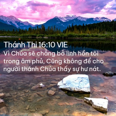 Picture 02 - Thánh Thi 16:10 VIE - Vì Chúa sẽ chẳng bỏ linh hồn tôi trong - Bible Verse Picture
