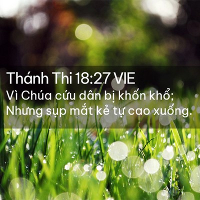 Picture 02 - Thánh Thi 18:27 VIE - Vì Chúa cứu dân bị khốn khổ; Nhưng - Bible Verse Picture