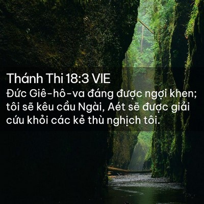 Picture 02 - Thánh Thi 18:3 VIE - Đức Giê-hô-va đáng được ngợi khen; - Bible Verse Picture